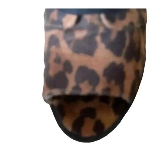 Jessica Simpson Leopard  Print Lizzah Peep-Toe Lug-Sole Bootie SZ 7M - Picture 7 of 11